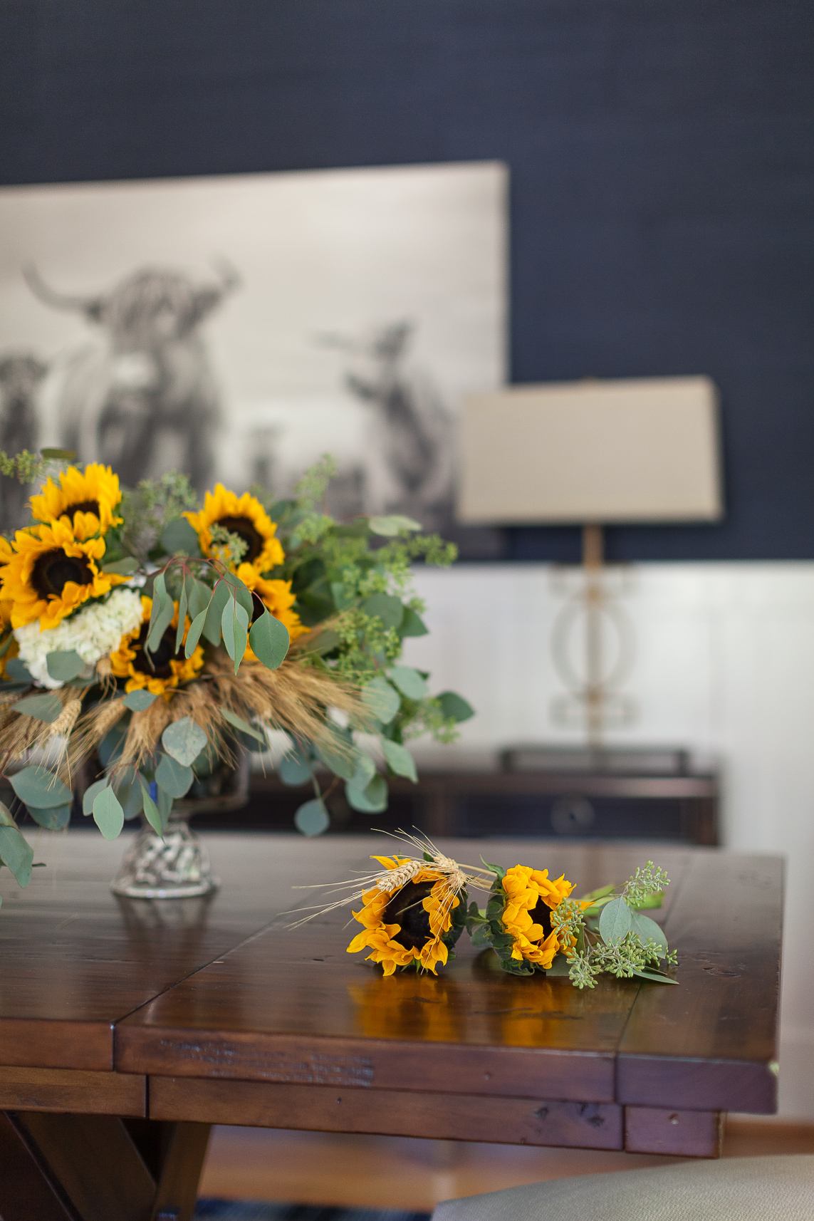 dining room sunflowers
