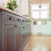 gray kitchen island cabinets