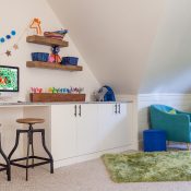 bright playroom craft station